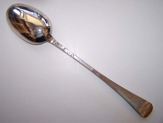 A George II period 14 1/4" Silver Basting Spoon by William Soames, London 1730 — image 3